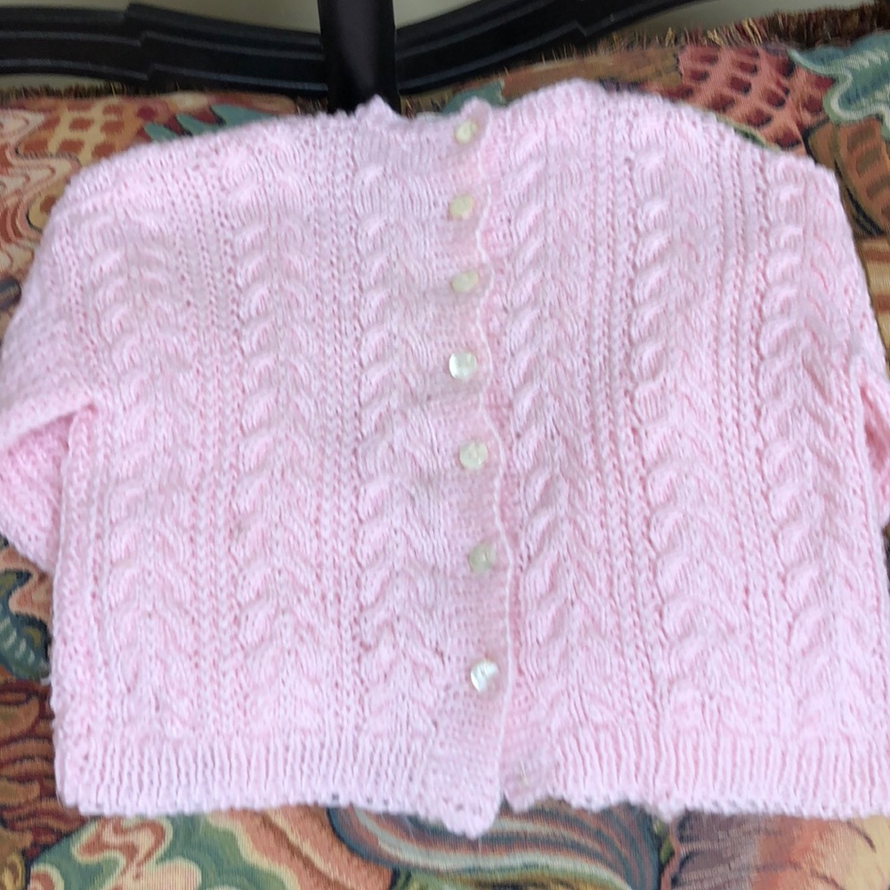Pale Pink Hand Knit Sweater